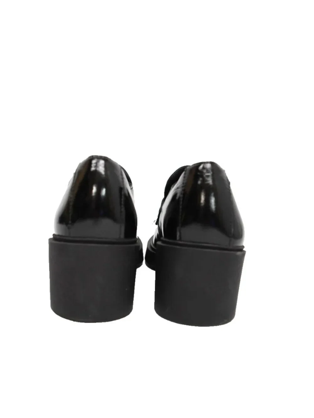 $400 MEPHISTO Pamelia Patent Leather Loafer Pump BLOCK HEEL BLACK 7 US (TF15)